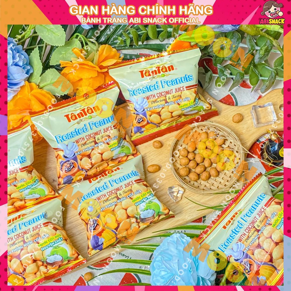 Đậu Phộng Nước Cốt Dừa Tân Tân gói mini 16g-bánh snack quen thuộc ăn vặt Moon Snack Food