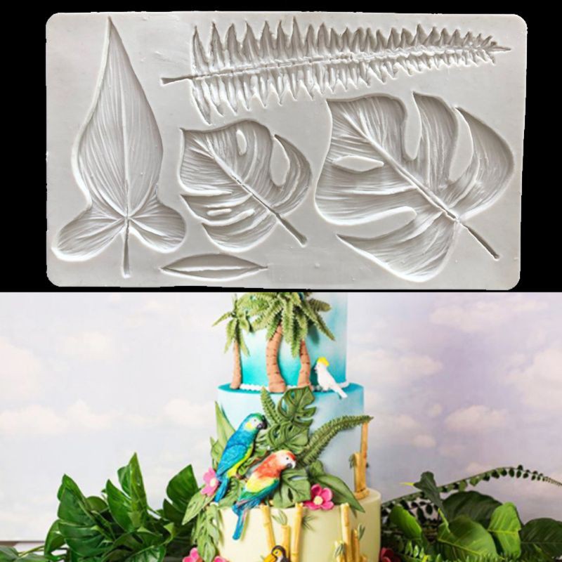Khuôn Silicon Làm Bánh / Sô Cô La Hình Lá Cây Nhiệt Đới