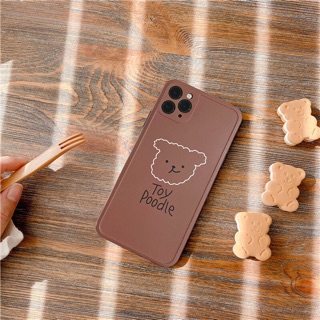 Ốp lưng iphone bảo vệ camera Chó Poodle Nâu