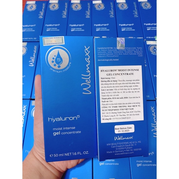 GEL HA + B5 - SIÊU PH.ỤC H.ỒI VÀ DƯỠNG ẨM WELLMAXX HYALURON MOIST INTENSE GEL CONCENTRAT