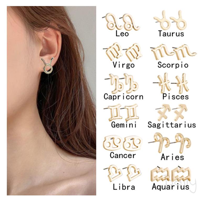 Đơn giản mới 12 Chòm sao Hoa tai Cung hoàng đạo Phụ nữ Bán buôn Đồ trang sức biến Phổ 781