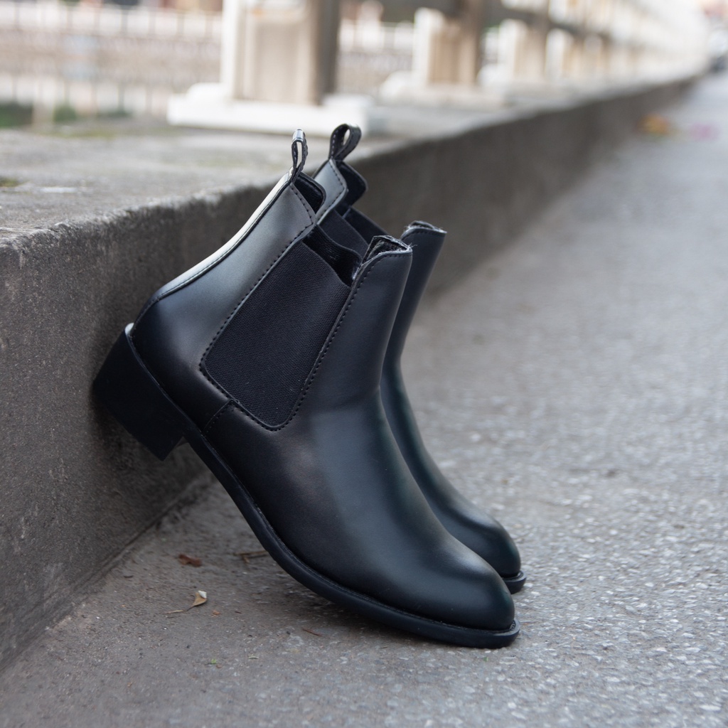 Giày chelsea boots nam đen, giày bốt cao cổ tôn dáng classic, đế tăng chiều cao 5cm, 2 màu đen và nâu Đức Linh GDA016