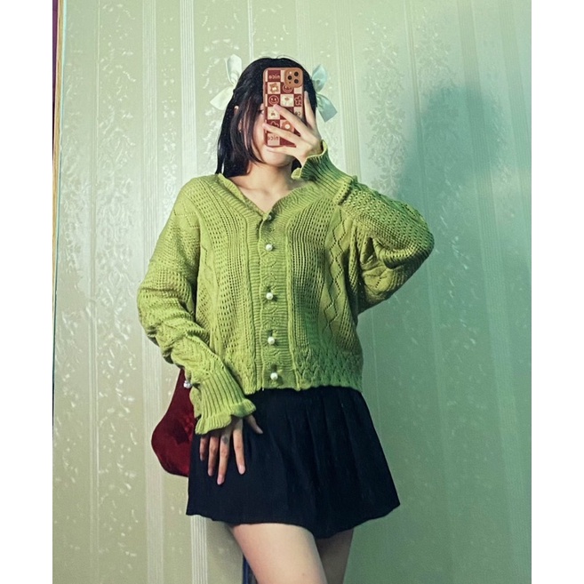 Áo len Cardigan dệt kim dễ phối đồ, trẻ trung kiểu Tây ngọt ngào