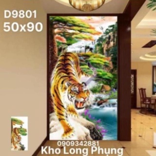Tranh đính đá Mãnh hổ khí tượng mẫu mới. dream valley 50*90 cm -D9801