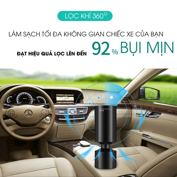 Máy Lọc Không Khí, Khử Mùi Ô Tô Cao Cấp Chính Hãng PURERAINS - Dành cho xe hơi, ô tô, phòng ngủ