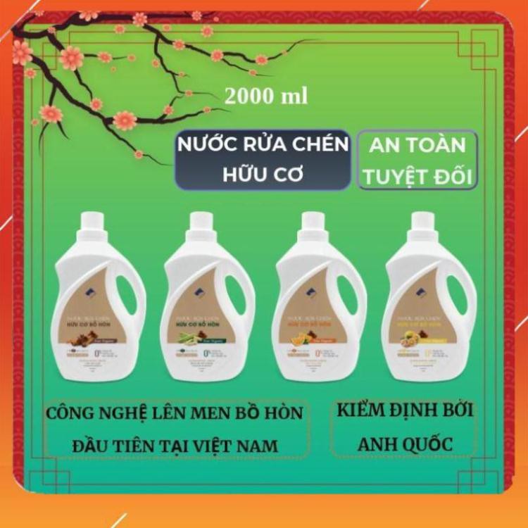 Nước rửa chén hữu cơ Bồ hòn 2000ml, Nước rửa bát hữu cơ tự nhiên Ecocare .