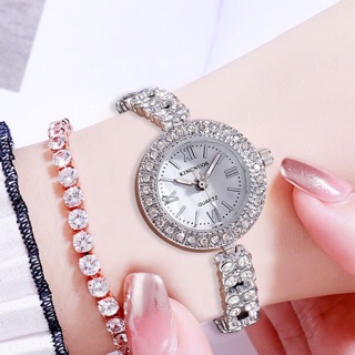 Đồng hồ nữ Kingnuos chính hãng mặt đính đá dây kim loại đính đá sang trọng