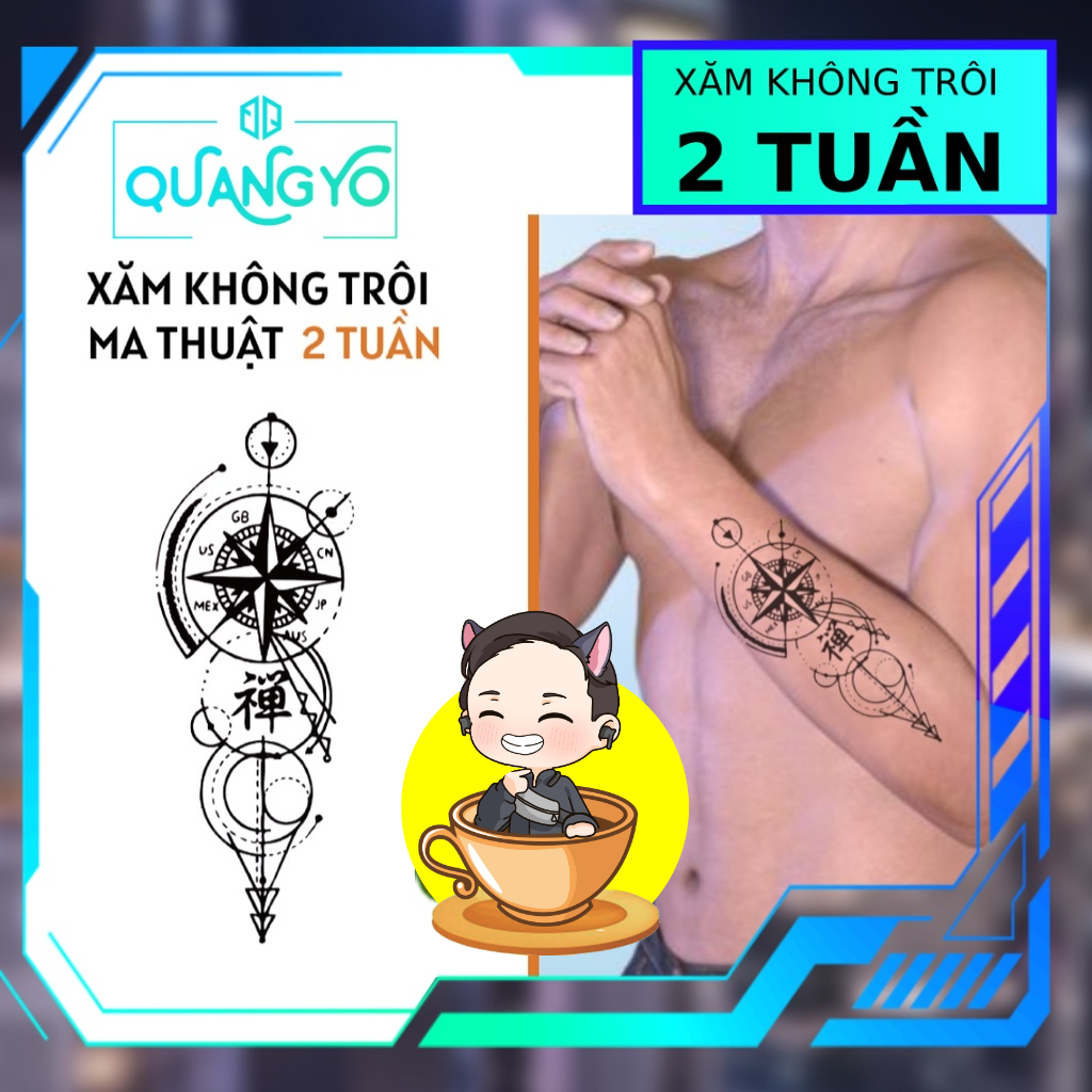 Hình xăm không trôi cánh tay la bàn, hoạ tiết hiện đại, Xăm giống Inkaholic