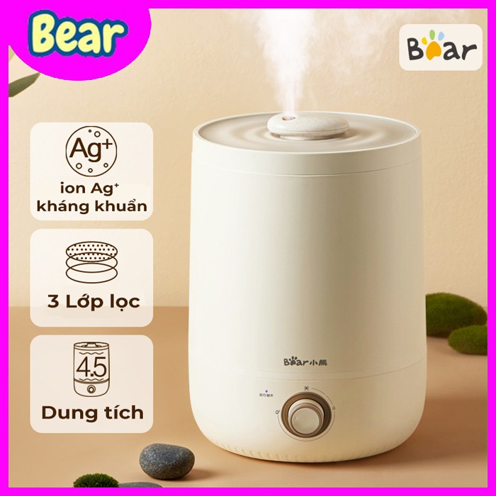 Máy phun sương Bear [Bh 12 THÁNG] máy khuếch tán tinh dầu 4.5L, tạo độ ẩm phòng