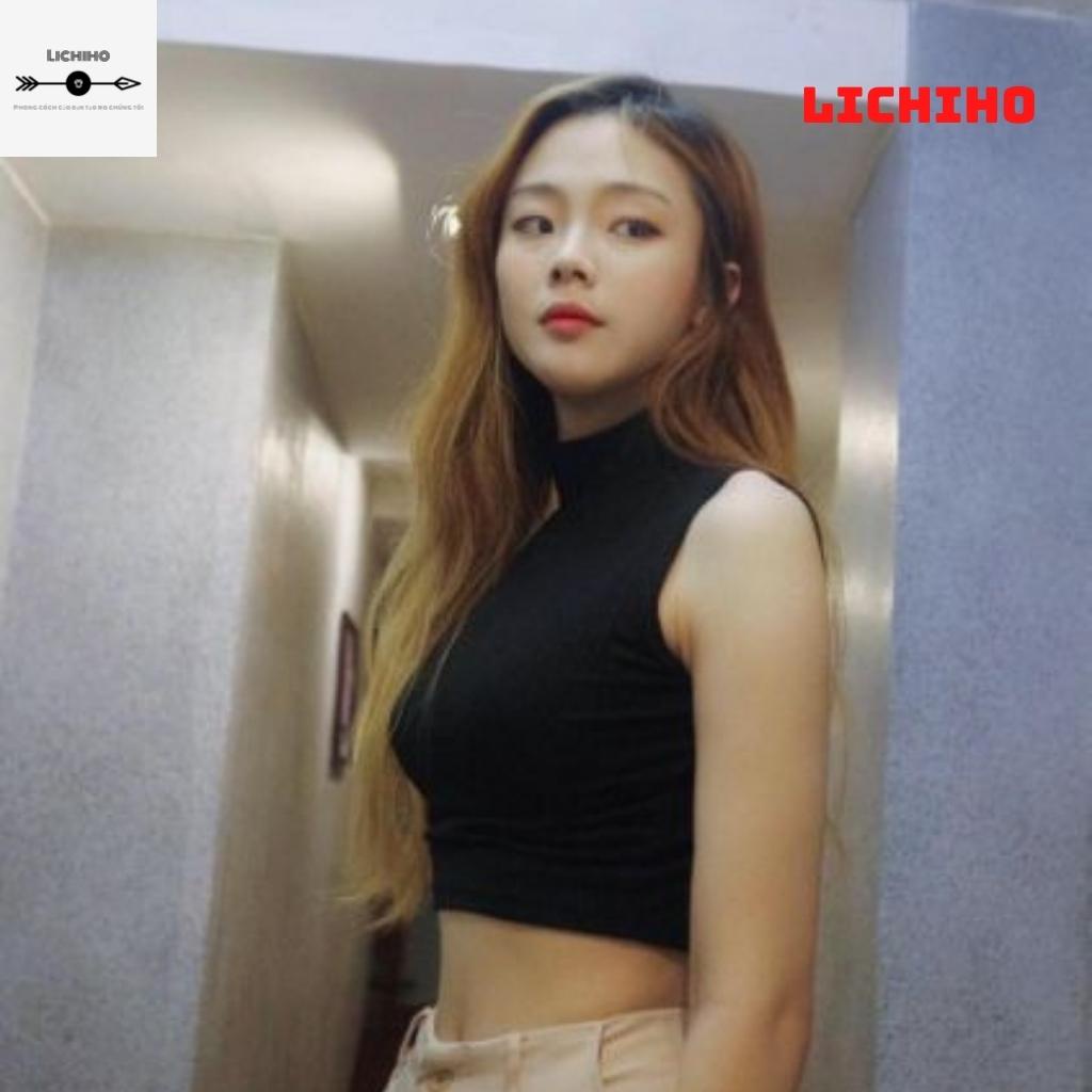 Áo croptop ba lỗ cổ lọ CT07 LICHIHO áo thun nữ chất vải tốt chất lượng | BigBuy360 - bigbuy360.vn