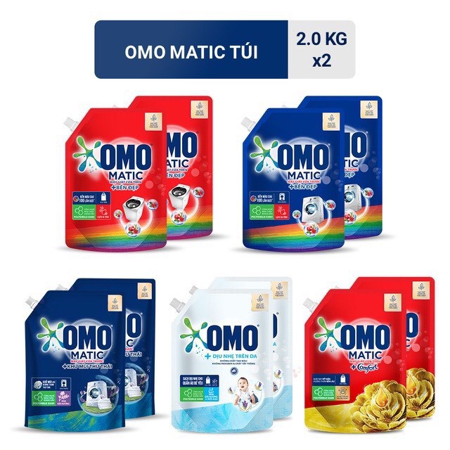 Combo 2 túi Nước Giặt Omo Matic 2.0kgx2