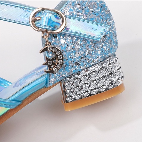 Giày công chúa Elsa đính đá cao gót cho bé gái 3-10 tuổi mẫu mới 2022