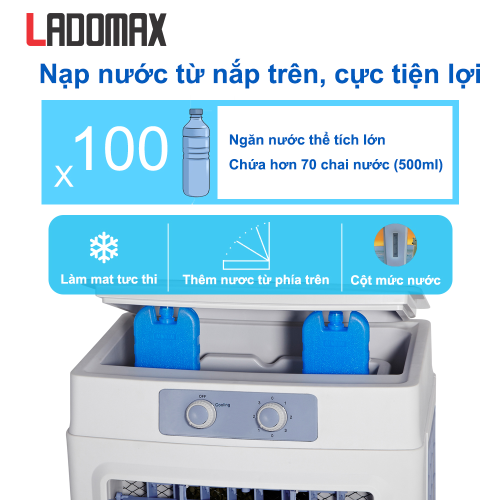 [Siêu Mát ]Quạt điều hòa hơi nước-Công suất 130W-Dung tích 35L-50L Tặng 2 viên đá | BigBuy360 - bigbuy360.vn