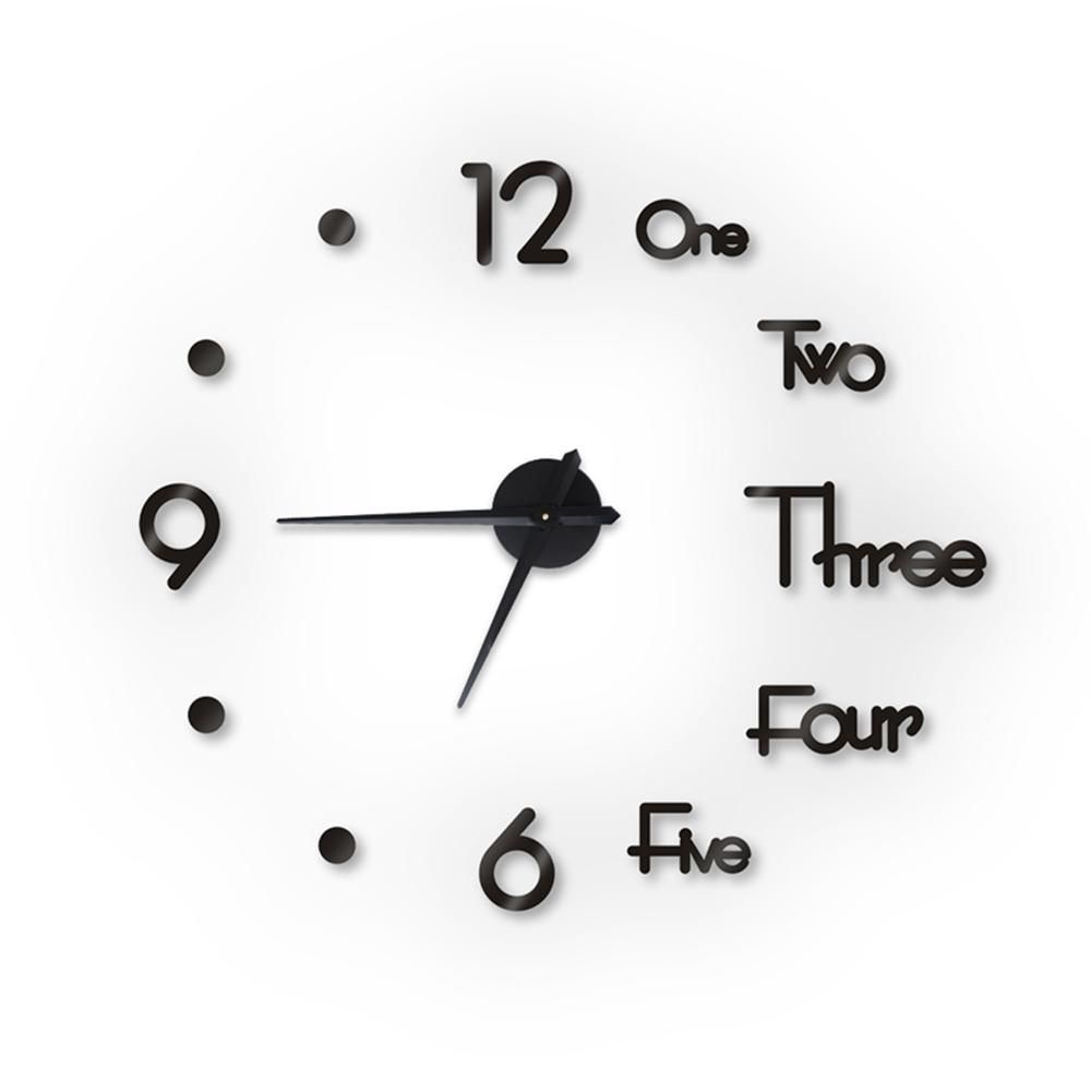 Đồng hồ dán tường mặt gương hình chữ số 3D MIHAN1 tự dính trang trí phòng khách