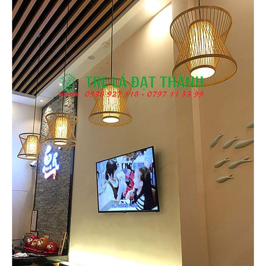 Đèn mây tre trang trí, đèn tăm xô xéo