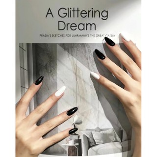 Bộ 24 móng tay giả trắng đen cá tính