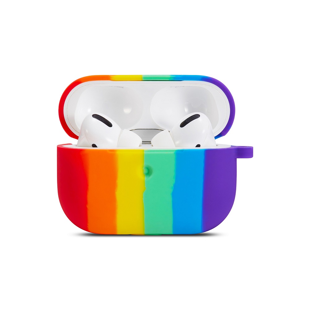 Ốp lưng for Airpods Rainbow Silicone AirPods Pro Soft Case Airpods 1/2 Portable Protective Cover With Hook UP
