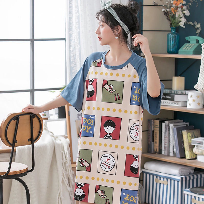 Váy ngủ ngắn tay họa tiết hoạt hình siêu cute | BigBuy360 - bigbuy360.vn