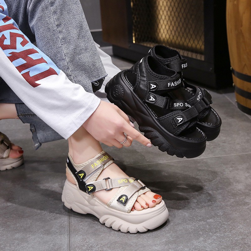 Sandal Nữ Mác AAA Đế Độn Siêu nhẹ 3 quai Chéo Hot Trend