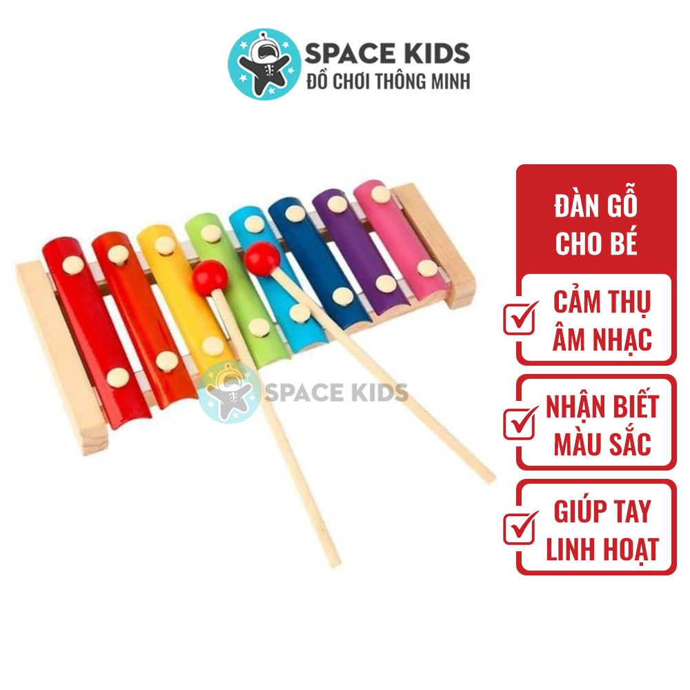 Đồ chơi gỗ thông minh montessori Đàn gỗ Xylophone 8 thanh nhiều màu sắc giáo dục cho bé phát triển trí tuệ