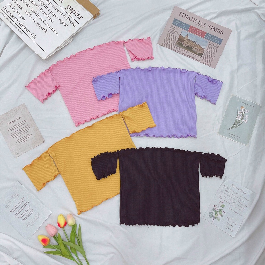[HÌNH THẬT] ÁO THUN CROPTOP ÔM BODY NGẮN CO GIÃN - ÁO KIỂU CRT ULZANG NGẮN TAY TRƠN BASIC BẸT VAI GÂN XANH LÁ 89