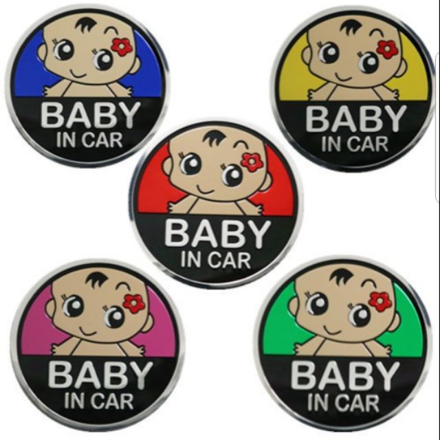 Sticker nhôm Baby in car mẫu 1 dán ô tô