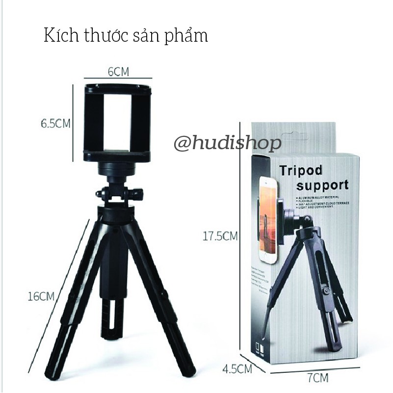Đế Tripod Giá đỡ điện thoại, chân máy ảnh 3 chân, xoay 360 độ cao cấp - Quay phim, Live stream, Xem phim Hudishop GD368 | BigBuy360 - bigbuy360.vn