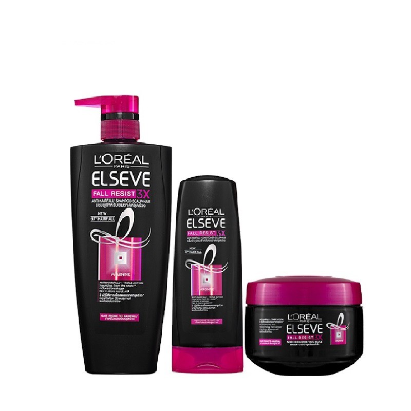 Bộ dầu gội 650ml, dầu xả 325ml và kem ủ 200ml ngăn gãy rụng L'Oreal Paris Fall Resist 3X | WebRaoVat - webraovat.net.vn