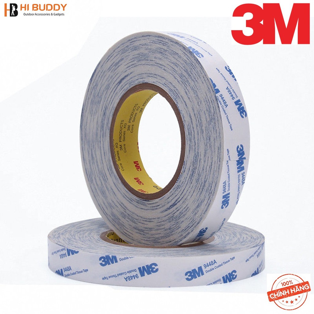 Băng Keo 2 Mặt 3M 9448 10mmx50m - Phù hợp với nhiều loại bề mặt – Hàng Chính Hãng – HIBUDDY
