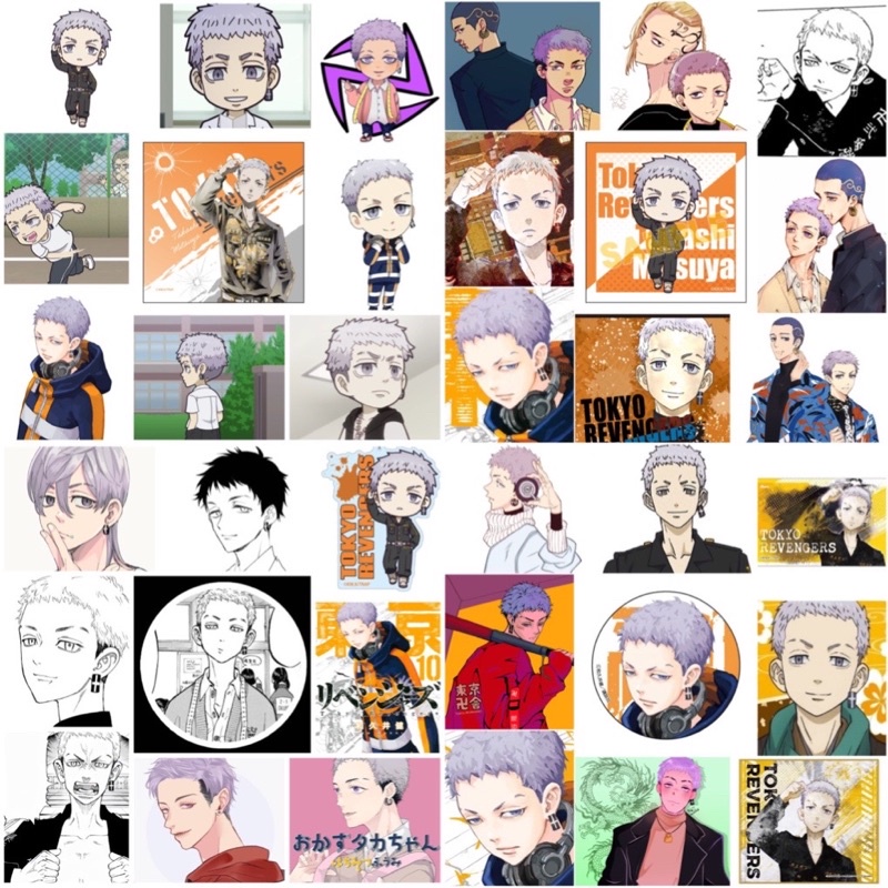 Sticker Takashi Mitsuya 31 cái ép lụa khác nhau/hình dán tokyo revengers takemichi