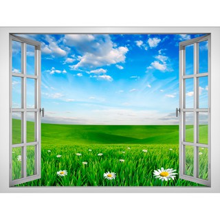 Tranh dán tường cửa sổ 3D cảnh đẹp thiên nhiên VTC VT0008 kim sa