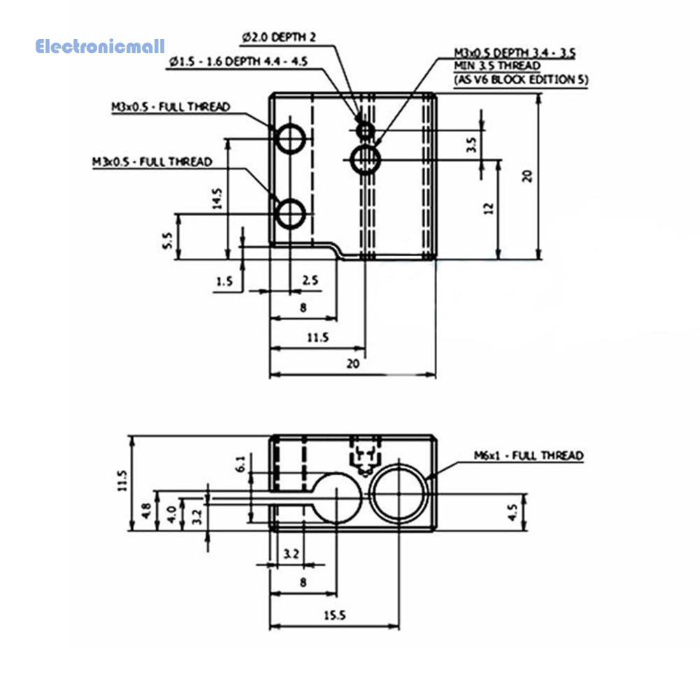 Khối Chịu Nhiệt Làm Nóng Cho Máy In 3d Điện Tử Châu Âu E3D V6