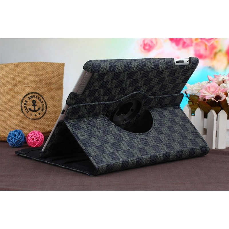 Bao da iPad 2/ iPad 3/ iPad 4 xoay 360 vân caro Lv