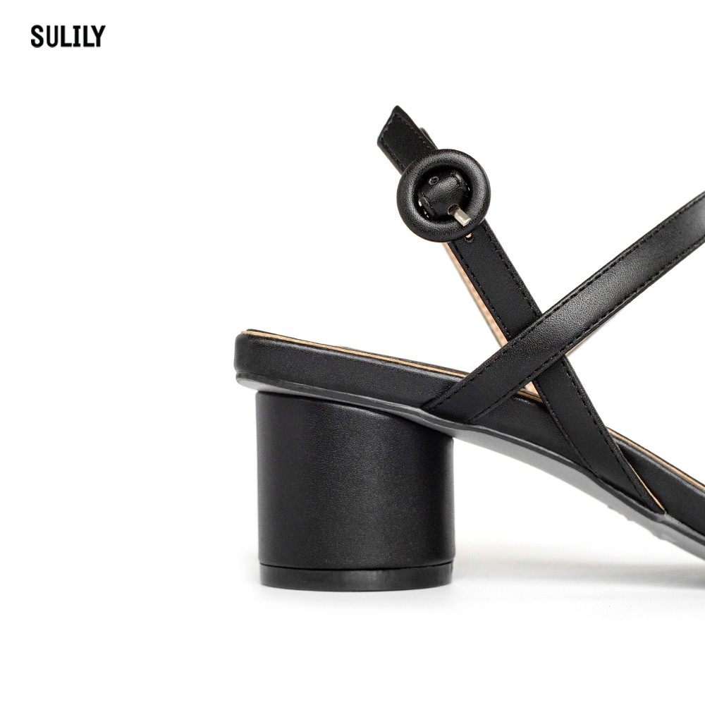 Giày Sandal Gót Trụ 5 phân Sulily SGT1-II20 màu đen