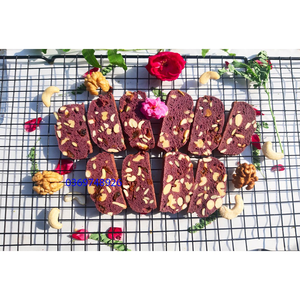 Bánh Biscotti khoai lang tím nguyên cám ăn kiêng 250G