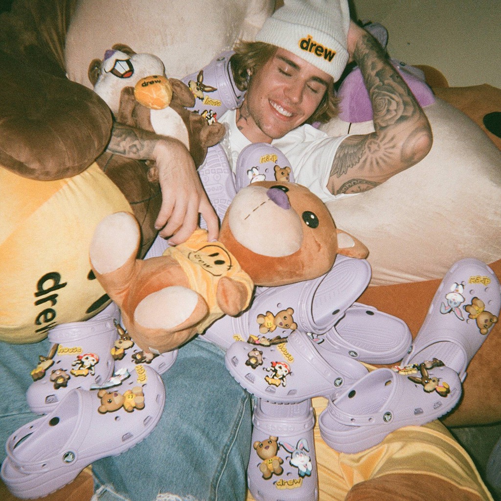 Dép Crocs X Drew House Justin Bieber Màu Tím Bản Cao Cấp Fullbox, túi, Dép sục Crocs siêu nhẹ đi mưa thời trang nam nữ