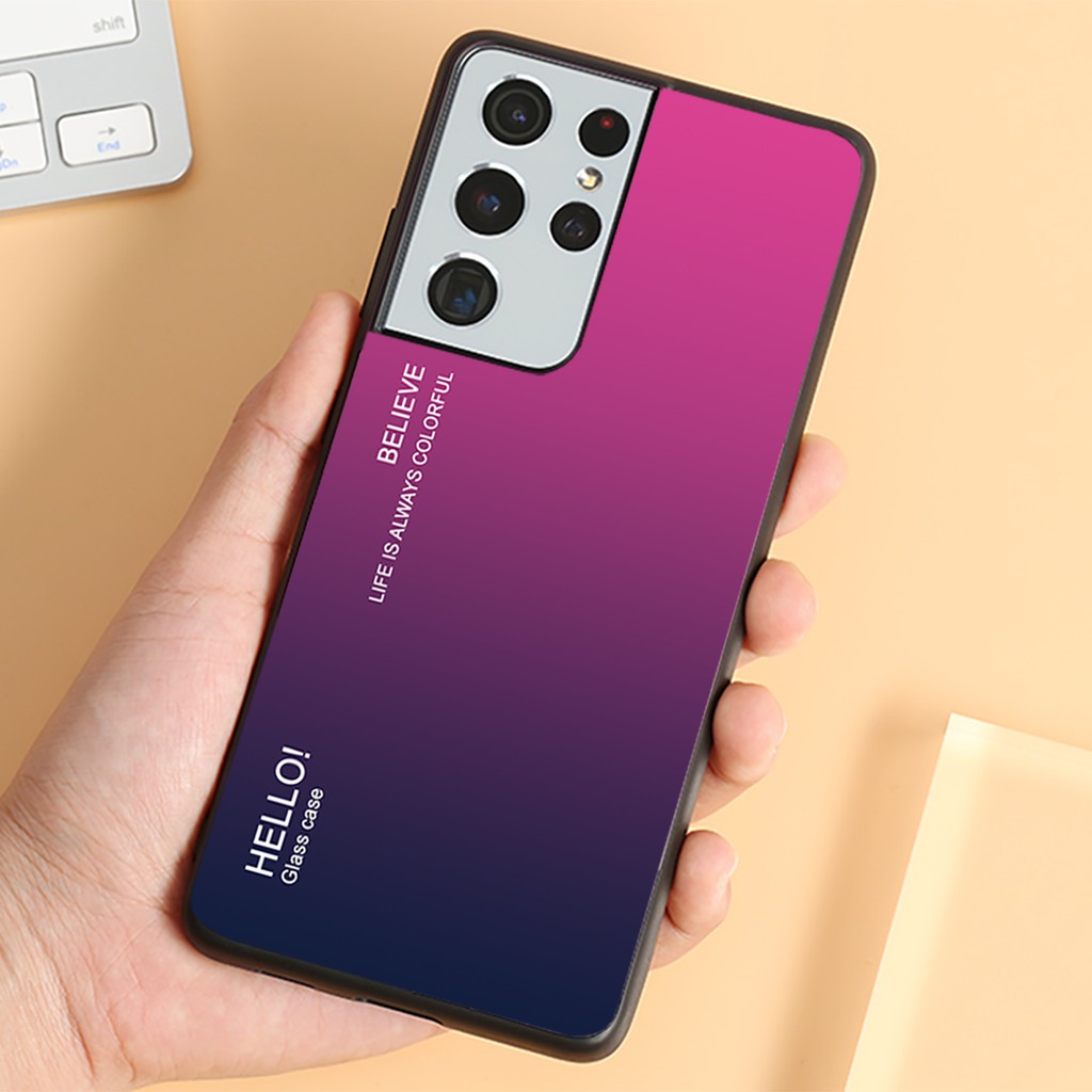 Ốp lưng kính cường lực Samsung Galaxy S21 Ultra - Gradient edition
