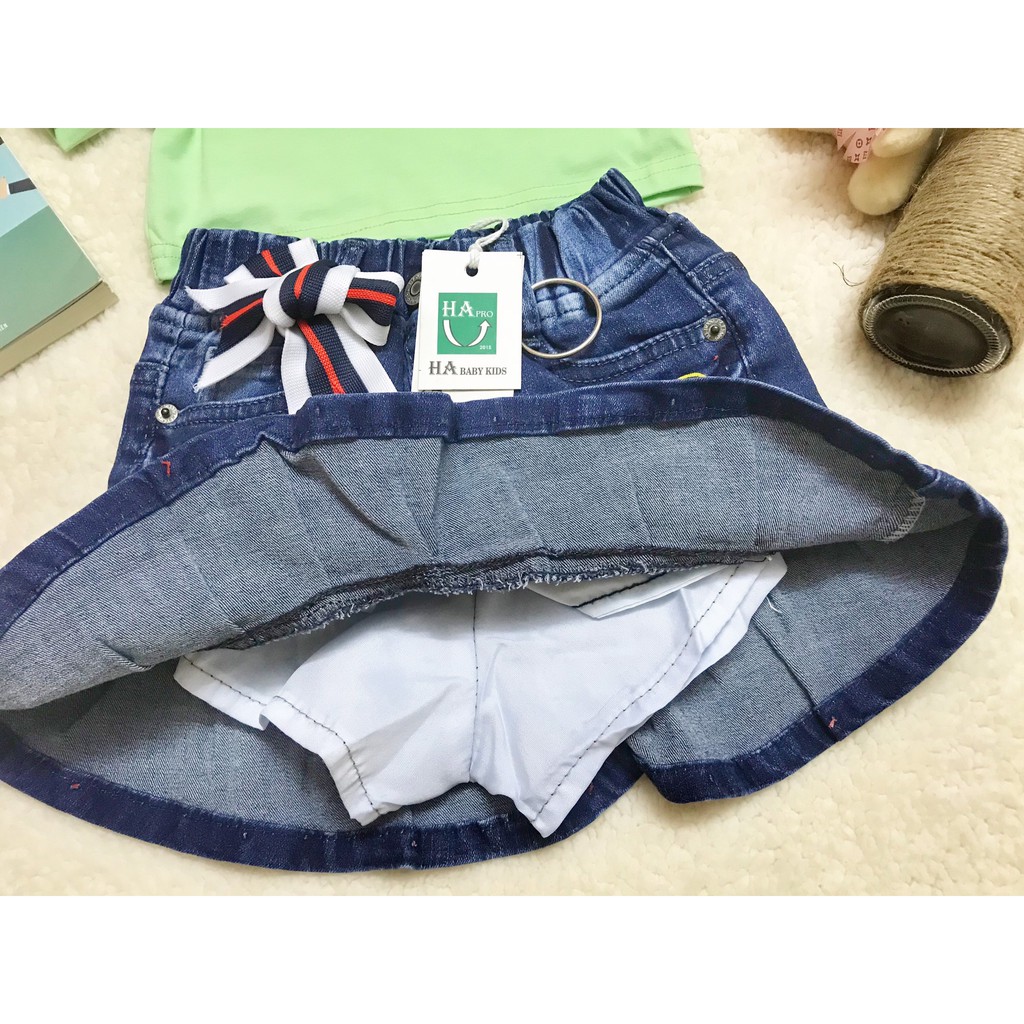 Quần áo trẻ em Mocmoc Kids - Váy jeans đuôi xòe co giãn thoải mái, form chuẩn cho bé gái từ 8-30kg