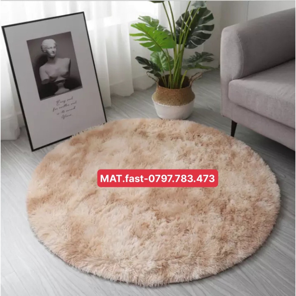 [ HÀNG MỚI VỀ] Thảm Tròn Lông Loang Dài, Dày, Thảm Sofa Cao Cấp, Tuỳ Chọn Đường Kính 1m 1m2 1m6 2m