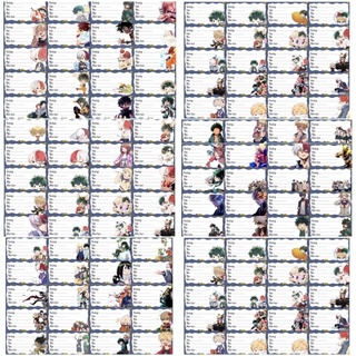 Combo 20-100 nhãn vở anime My Hero Acamedia /nhãn dán My Hero