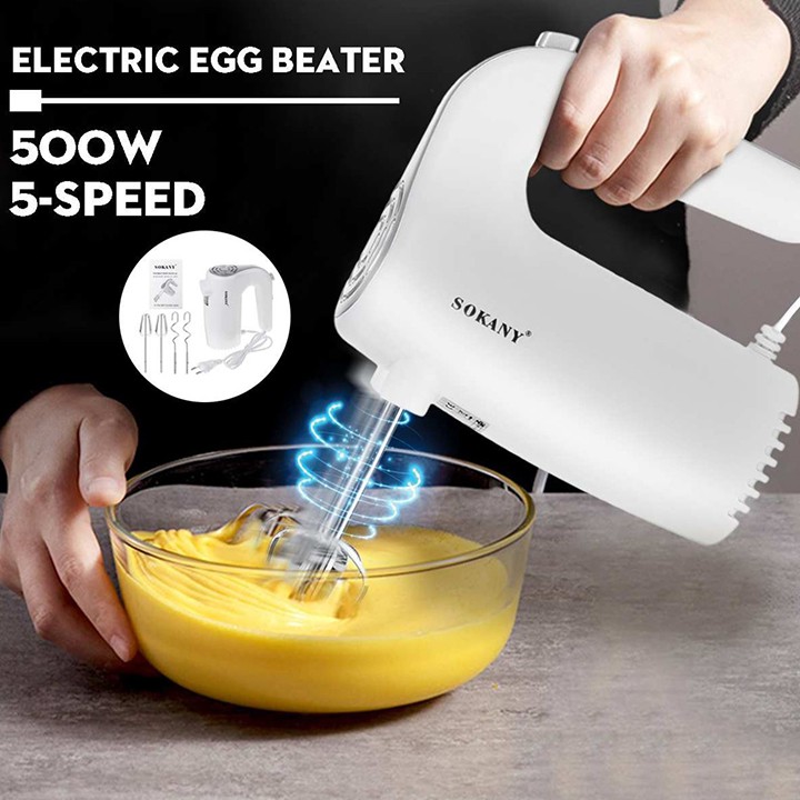 Máy đánh trứng, kem, bơ cầm tay Sokany công suất 500w mạnh mẽ