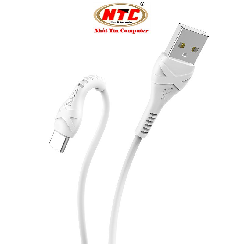 Cáp sạc và truyền dữ liệu USB to Type-C Hoco X37 Cool power dài 1M (Trắng) - Hàng chính hãng