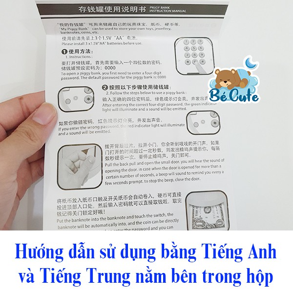 Đồ chơi heo đất cho trẻ em, két sắt ống heo màu hồng (hình Hello Kitty) và màu xanh thông min dạy bé tiết kiệm tiền