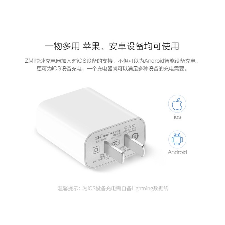 Củ sạc nhanh cao cấp QC3.0 Xiaomi-ZMI HA612