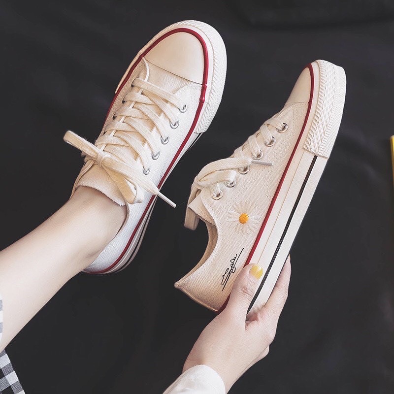 Giày Cv Cao Cổ Học Sinh màu Đen Trắng Đỏ