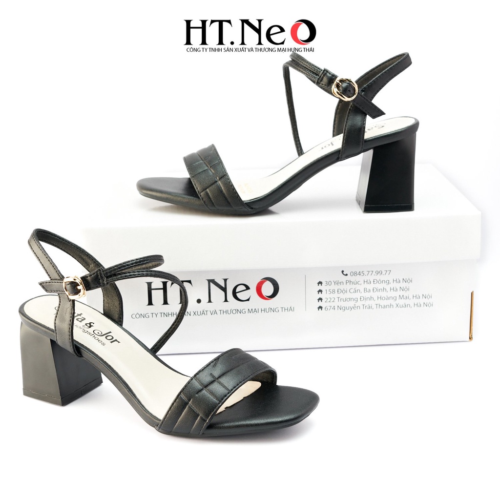 Giày sandal nữ - dép nữ HT.NEO da mềm mại, đế vuông, thiết kế trẻ trung, thanh lịch phương hướng classic  SDN113