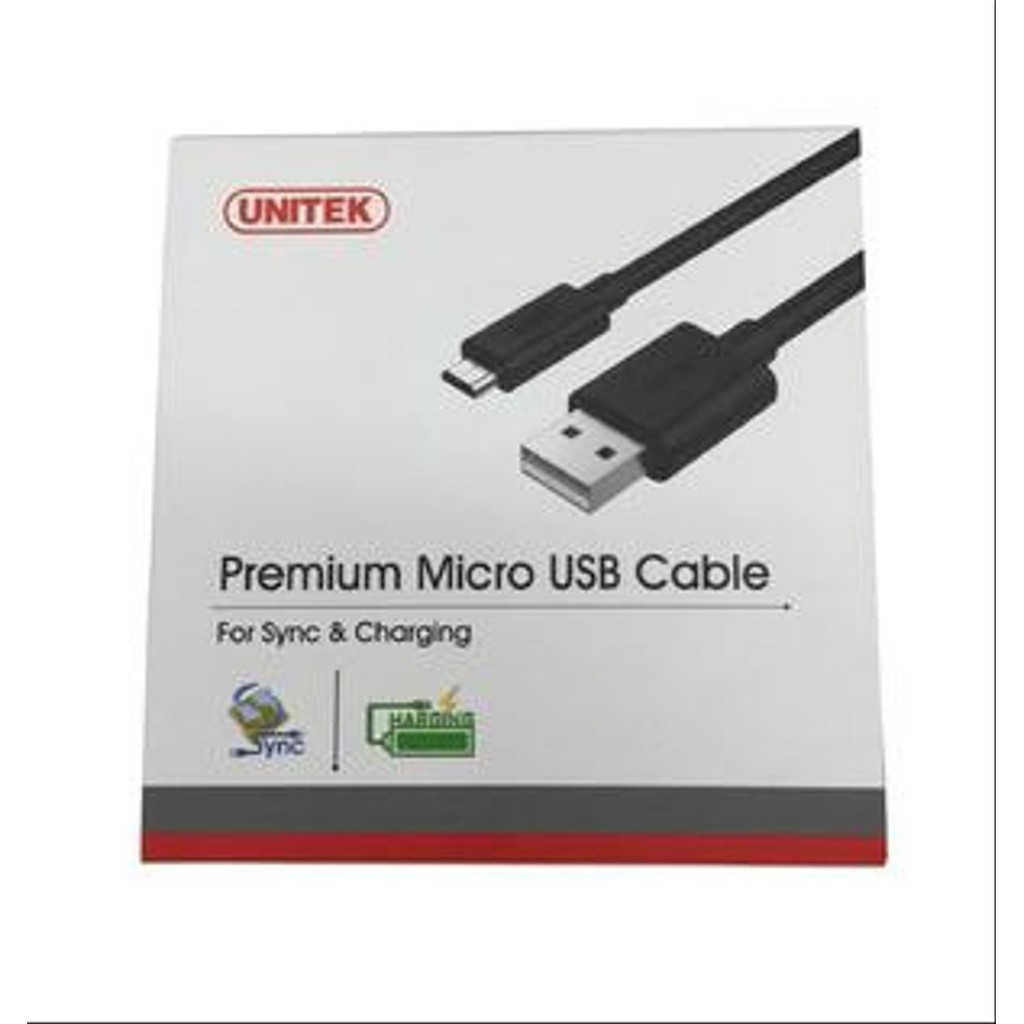 Combo 3 sơi Cáp sạc và truyền dữ liệu điện thoại Android USB - > Micro usb 2.0 Unitek YC 4008BK dài 30cm