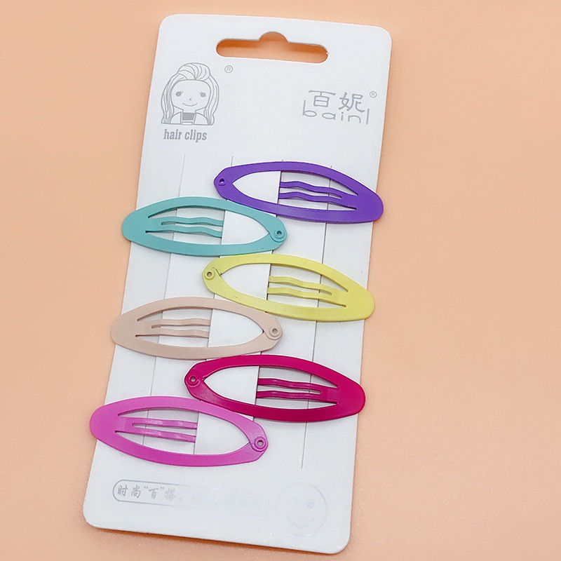 Phụ kiện tóc set 6 kẹp hình trái tim cho bé gái nhiều màu dễ thương phong cách Hàn Quốc Poco Home