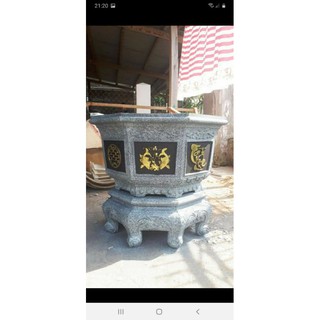 Khuôn đúc chậu bát giác 75 4 họa tiết cao 48 cm và chân đôn