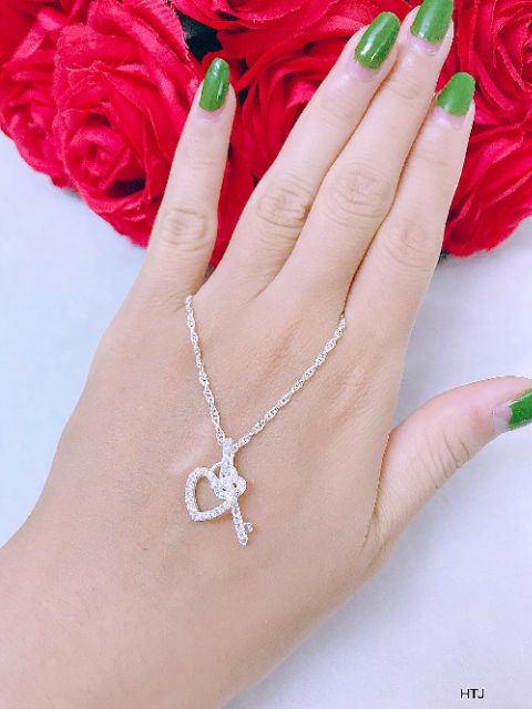 Dây chuyền xoắn mặt tim Khoá bạc ta